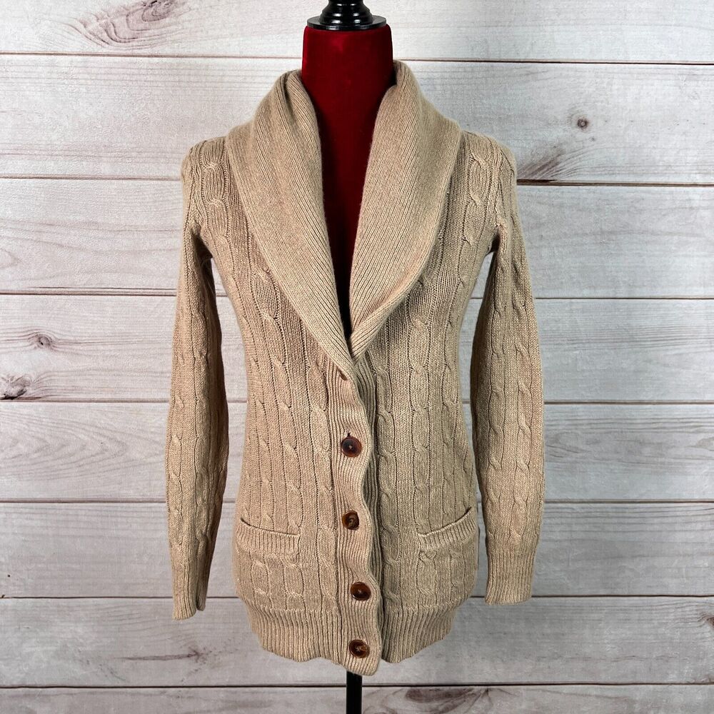 Ralph Lauren Sweater Cardigan Long Sleeve Linen Cashmere